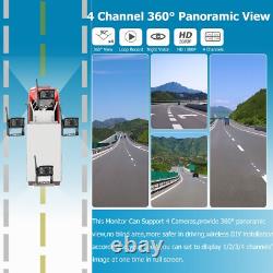 Digital Wireless 7 Split Screen DVR Monitor 4x BSD Rear View Backup Cameras Kit