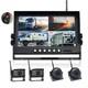 Digital Wireless 9'' 4-split Monitor DVR + 4x 1080P Backup Cameras Trucks RV