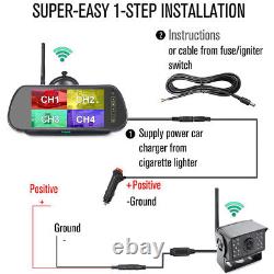 Digital Wireless Backup Camera 7 Monitor Rear View System 12-24V For Trailer RV