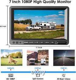 Digital Wireless Backup Camera 7 Monitor Rear View System 12-24V For Truck RV