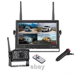Digital Wireless Rear View Backup Camera 7 Quad DVR Monitor For Truck Caravan