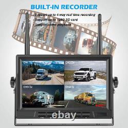 Digital Wireless Rear View Backup Camera 7 Quad DVR Monitor For Truck Caravan