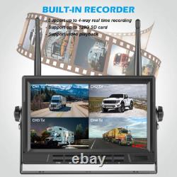 Digital Wireless Rear View Backup Camera 7 Quad DVR Monitor For Truck Caravan