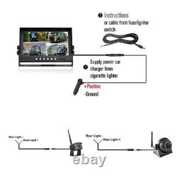 Digital wireless 9-inch monitor DVR + 2xHD side rear view backup cameras