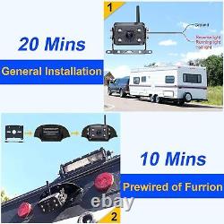DoHonest RV Backup Camera Wireless HD 1080P 7'' Rear View DVR Monitor Kit 4 C