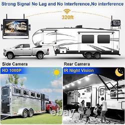 DoHonest RV Backup Camera Wireless HD 1080P 7'' Rear View DVR Monitor Kit 4 C