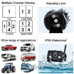 DoHonest RV Backup Camera Wireless HD 1080P 7'' Rear View DVR Monitor Kit 4 C
