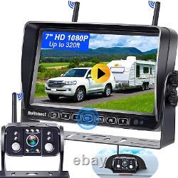 DoHonest RV Backup Camera Wireless HD 1080P 7'' Rear View DVR Monitor Kit 4 C