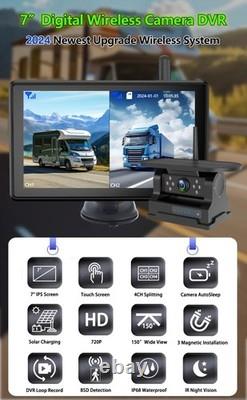 Dual Wireless Backup Camera for RV Trailer Easy Setup Solar RV Rear View Cam