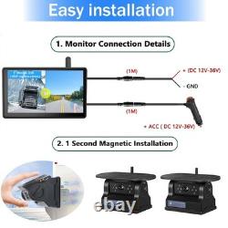 Dual Wireless Backup Camera for RV Trailer Easy Setup Solar RV Rear View Cam