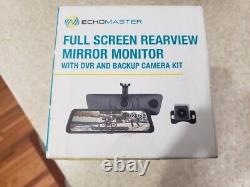 Echomaster Rear View Mirror Monitor With Dvr & Backup Cam Kit Mrc-hddvr New