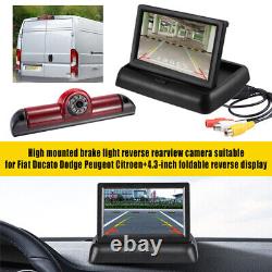 For Fiat Ducato/Peugeot Boxer Rear View Brake Light Backup Camera + 4.3''Monitor