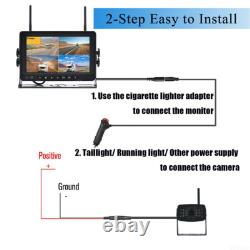HD Digital Wireless Rear View 7'' DVR Quad Monitor Backup Camera For Truck RV