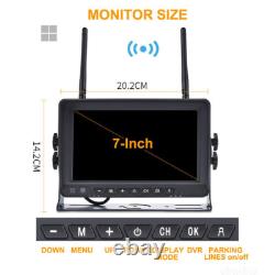 HD Digital Wireless Rear View 7'' DVR Quad Monitor Backup Camera For Truck RV