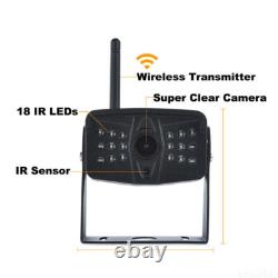 HD Digital Wireless Rear View 7'' DVR Quad Monitor Backup Camera For Truck RV