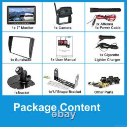 HD Digital Wireless Rear View 7'' DVR Quad Monitor Backup Camera For Truck RV