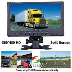 HD Quad Split 9'' Monitor Side Rear View Backup Camera Night Vision For Rv Truck