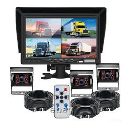 IPoster 7 Quad Monitor 3x Rear View Backup Camera 3x 10m For Truck RV Trailer