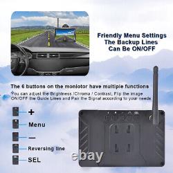 Magnetic Wireless Digital Backup Rear View Rechargeable Camera + 5'' Monitor 2CH