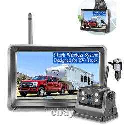 Magnetic Wireless Digital Backup Rear View Rechargeable Camera + 5'' Monitor 2CH