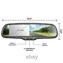 Master Tailgaters Rear View Mirror with 4.3 LCD Screen and 170° Backup Camera