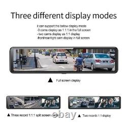Mirror Dash Rear Camera View Car Dual Gps Dvr Recorder 1080p Front 12 4k Backup