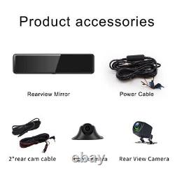 Mirror Dash Rear Camera View Car Dual Gps Dvr Recorder 1080p Front 12 4k Backup