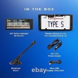 NIB Type S Solar-Powered Wireless Backup Camera Adjustable Lens 6.8 Touchscreen
