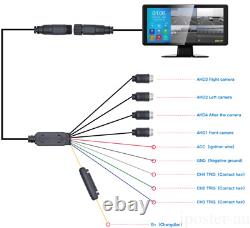 Panorama 10.36 Quad Monitor 360° Parking System DVR Backup HD Cameras Truck RV