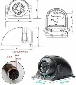 Quad 7'' Monitor Rear View Backup HD Camera Parkin Night Vision For Rv Truck BUS