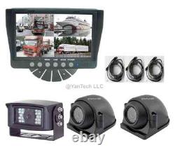 Quad Rear View Backup Camera System With 7monitor & CCD Color 120° Ir Cameras