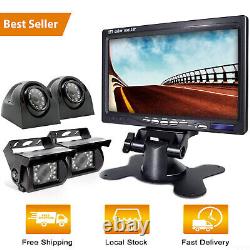 Quad Split 7'' Monitor Rear View Backup Camera Parkin Night Vision For Rv Truck