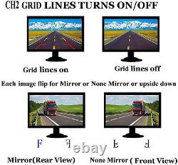 Quad Split 7'' Monitor Rear View Backup Camera Parkin Night Vision For Rv Truck