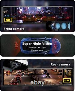 REDTIGER Dash Cam Mirror Front and Rear View Camera Dash Cam Backup Camera 4K