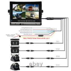 Rear Front Side View Backup Camera +7 DVR Monitor for Tractor Truck Bus Van RV