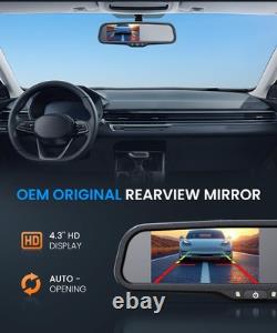 Rear View Mirror Backup Camera 4.3 HD Wireless IP69 Night Vision Car Truck