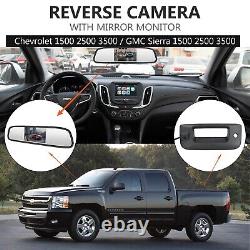 Rear View Reverse Backup Camera + Mirror Monitor Kit for Chevrolet / GMC Sierra