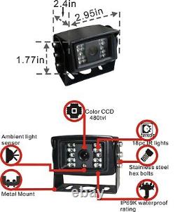 Super Clear Ahd 720p 7 Rear View Reversing Backup Camera System Kit Skid Steer