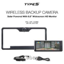 TYPE S 6.8 Touch Screen Solar Powered HD Wireless Backup Rear View Camera Plate