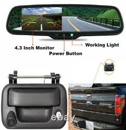Tailgate Handle Backup Camera 4.3Rear View Mirror Monitor For 2005-14 Ford F150