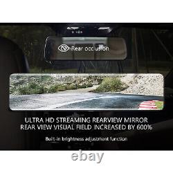 WiFi Dual Dash Cam 4K GPS 12 Mirror Backup Camera HD Car Rear View DVR Recorder