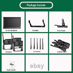 Wireless 10.1 DVR Monitor 1080P Backup Camera Truck Side Rear View System