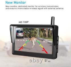 Wireless 5 Monitor Solar Au License Plate Backup Camera Car Reverse Rear View