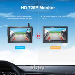 Wireless 5 Monitor Solar Au License Plate Backup Camera Car Reverse Rear View
