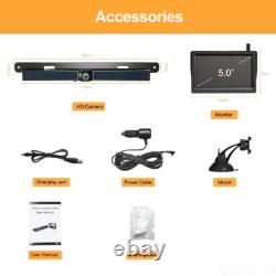 Wireless 5 Monitor Solar Au License Plate Backup Camera Car Reverse Rear View