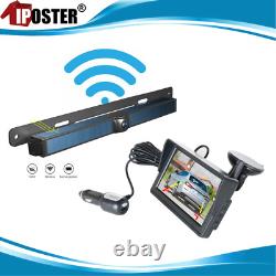 Wireless 5 Monitor Solar License Plate Backup Camera For Car Reverse Rear View
