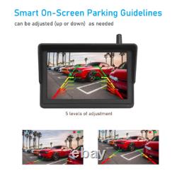 Wireless 5 Monitor Solar License Plate Backup Camera For Car Reverse Rear View