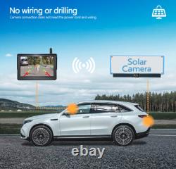 Wireless 5 Monitor Solar License Plate Backup Camera For Car Reverse Rear View