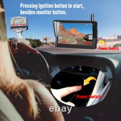 Wireless 5 Monitor Solar License Plate Backup Camera For Car Reverse Rear View