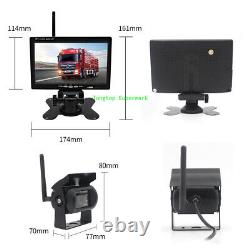 Wireless 7 Monitor + 2x IR Rear View Backup Camera Kit for Caravan RVs Truck
